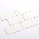 Gạch thẻ trang trí lượn sóng trắng mờ cạnh KT 75x150mm M751500LY