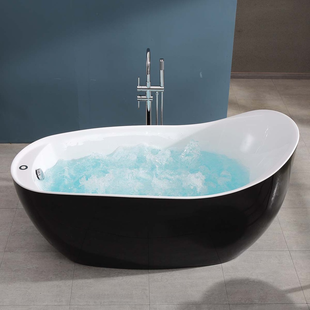 Bồn tắm đặt sàn MASSGE màu đen MW8213-170WB.MS