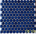 Gạch Mosaic bi tròn xanh bóng CB128