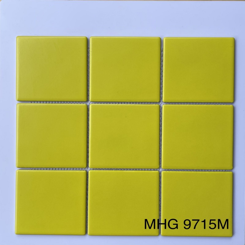 Gạch Mosaic gốm 97x97mm vàng mờ MHG 9715M 