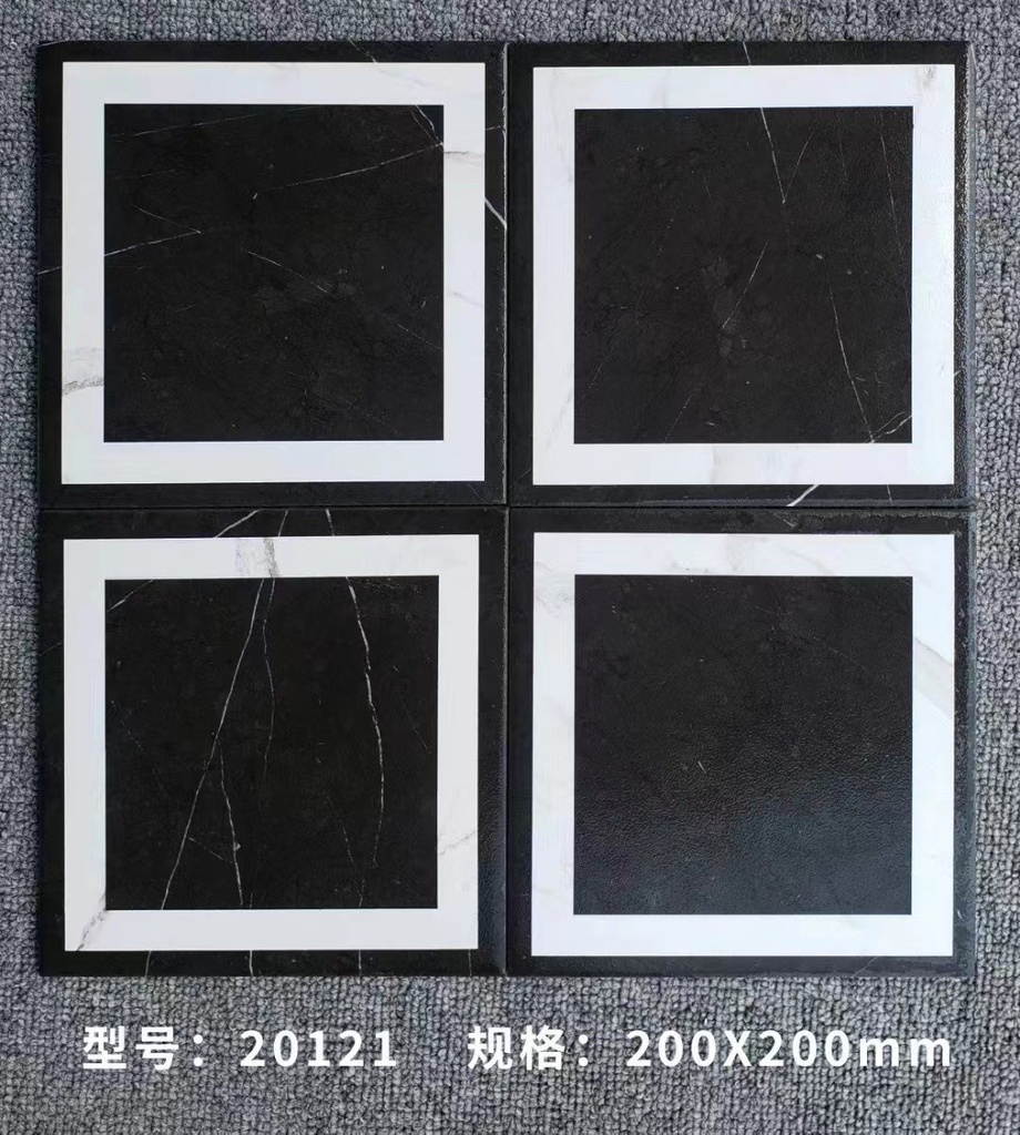 Gạch bông Trung Quốc, men mờ xương porcelain, KT 200x200mm, 20121 (1 hộp/25 viên/1m2)