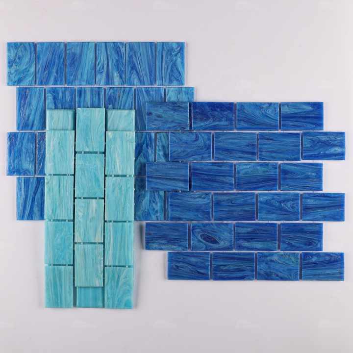 Gạch Mosaic Kính Óng Ánh Xanh Hồ Bơi Bluwhale