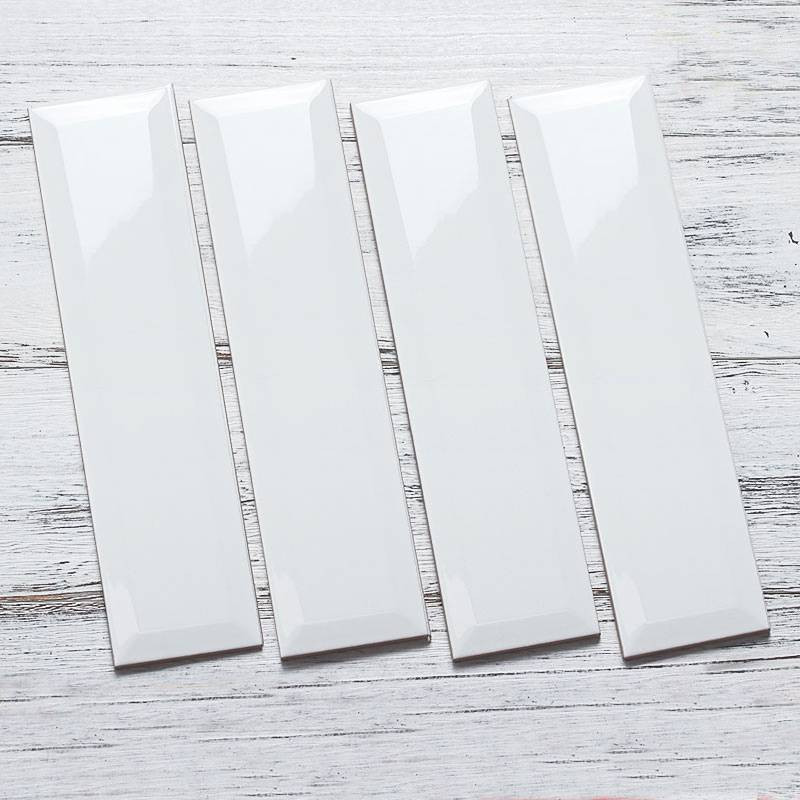 Gạch thẻ Việt Nam KT 100x300mm trắng bóng vát cạnh, mã PSTA1300-B (loại ưu)