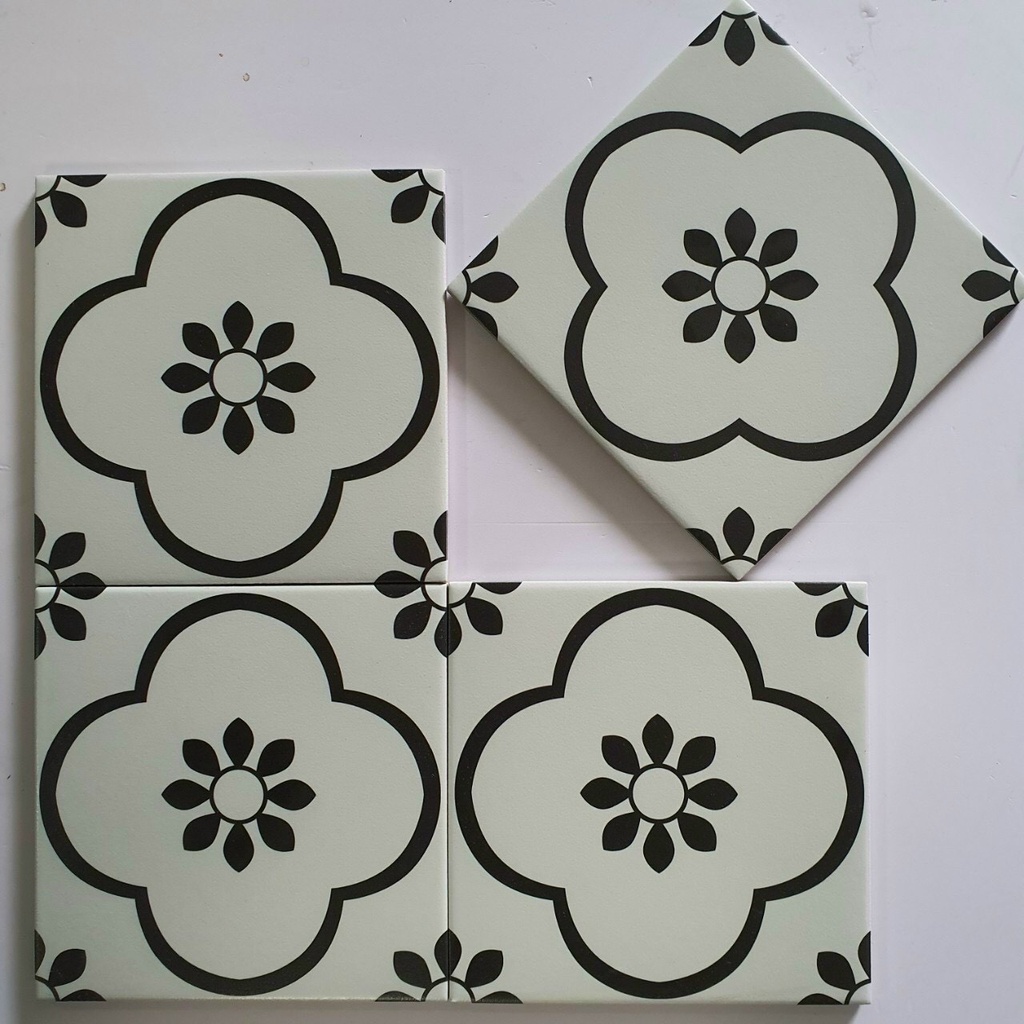 Gạch bông Trung Quốc, men mờ xương porcelain, KT 200x200mm, KL2006 (1 hộp/25 viên/1m2)
