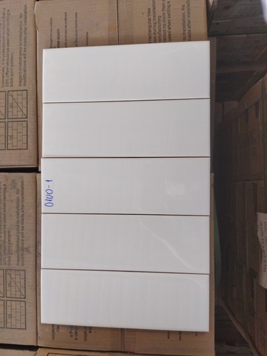 [STA1300] Gạch thẻ trắng bóng phẳng KT 100x300mm mã STA1300