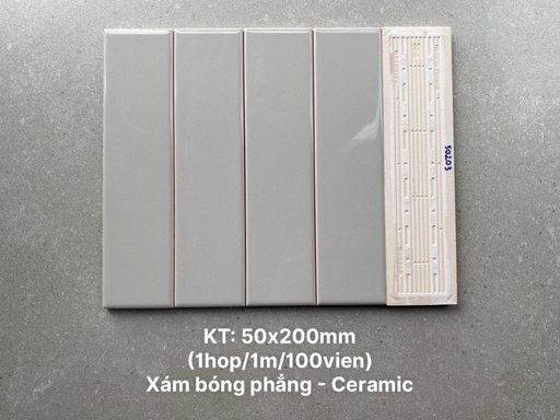 [PSTA50203] Gạch thẻ xám bóng phẳng KT 50x200mm PSTA50203