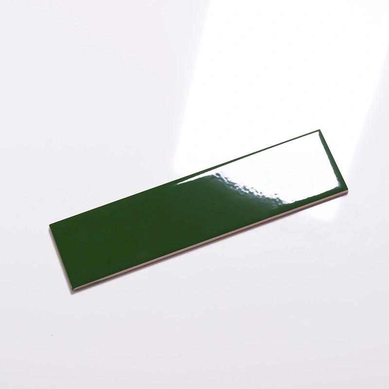 Gạch thẻ cao cấp xanh lục bóng phẳng KT 75x300mm PSTA75312