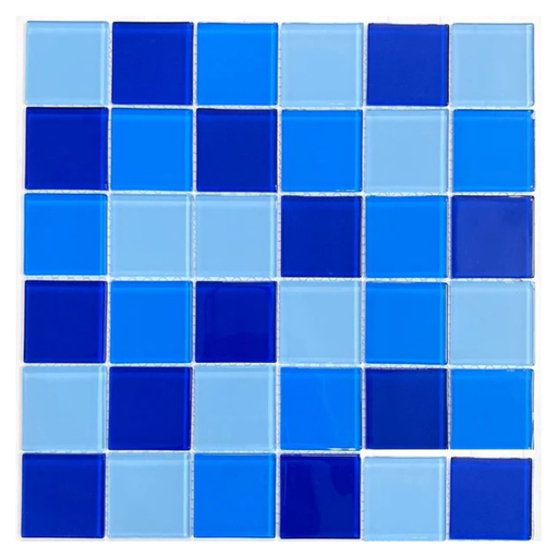 [MH4818] Gạch Mosaic Kính 48x48mm phối màu xanh trộn MH4818