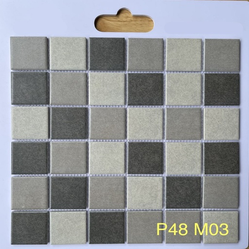 [P48 M03] Gạch Mosaic gốm men trơn 48x48x6mm P48 M03