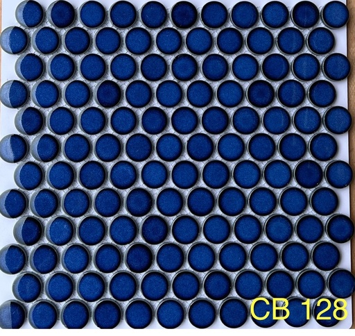 [CB128] Gạch Mosaic bi tròn xanh bóng CB128