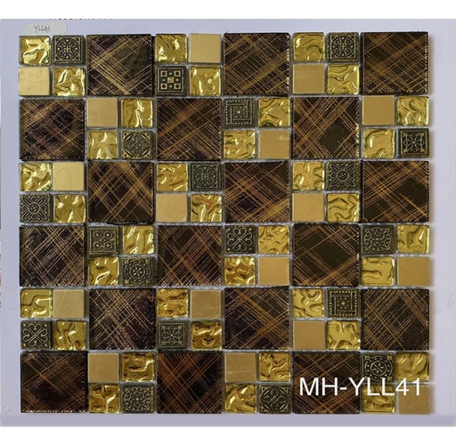 [MH-YLL41] Gạch trang trí thủy tinh Mosaic MH-YLL41
