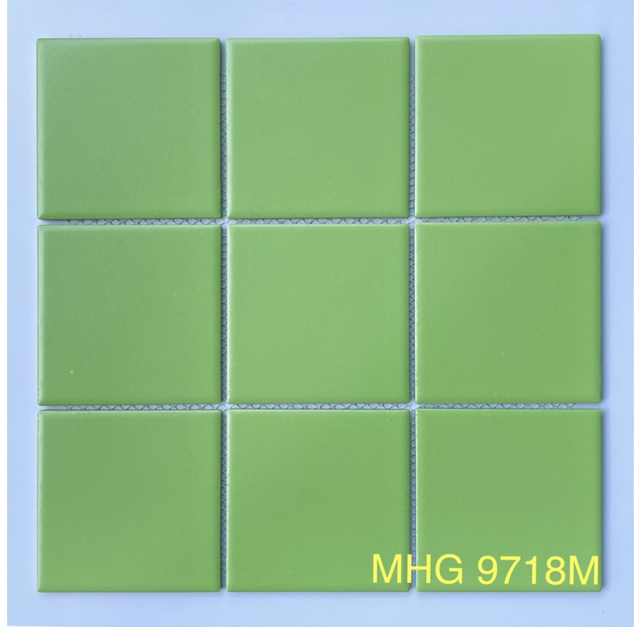 Gạch Mosaic gốm 97x97mm xanh lá mờ MHG 9718M