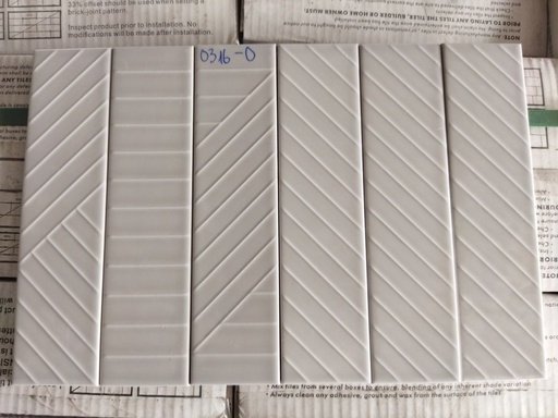 [0316-0] Gạch thẻ Việt Nam, Xám bóng hoạ tiết, KT 75x300 mm, 0316-0, Loại 1 (1 hộp/ 50 viên/ 1.125m2)
