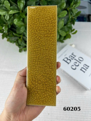 [MBL60205] Gạch thẻ gốm men rạn Trung Quốc, KT 60x200mm màu vàng rạn mã MBL60205
