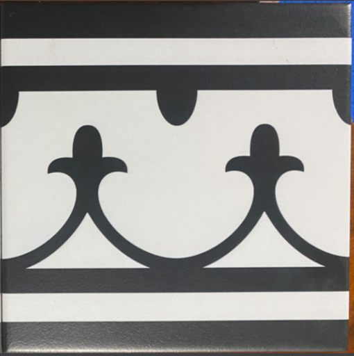 [2003B] Gạch Bông Trung Quốc, men mờ xương porcelain, KT 200x200mm, Viền Móc Câu 2003B (1 hộp/25 viên/1m2)