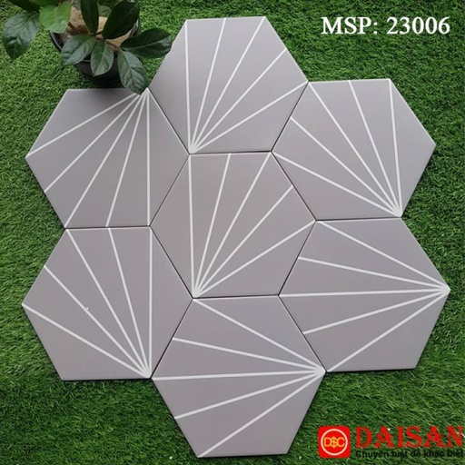 [NGB_23006] Gạch bông Trung Quốc, men mờ xương porcelain, KT 200x230, NGB_23006 (1 hộp/29 viên/1m2)