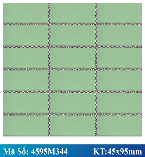 [M344] Gạch Mosaic xanh mờ 45x95mm M344