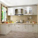 Tủ bếp Laminate trắng đơn giản, kiểu châu Âu, size nhỏ
