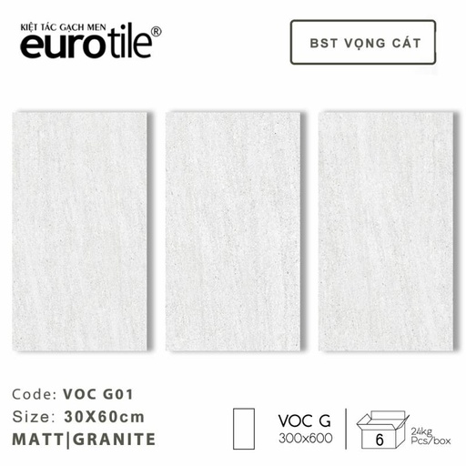 [DAISANB2B_G_65641012] Gạch ốp lát vân xi măng Eurotile BST Vọng Cát 300*600mm VOC G01