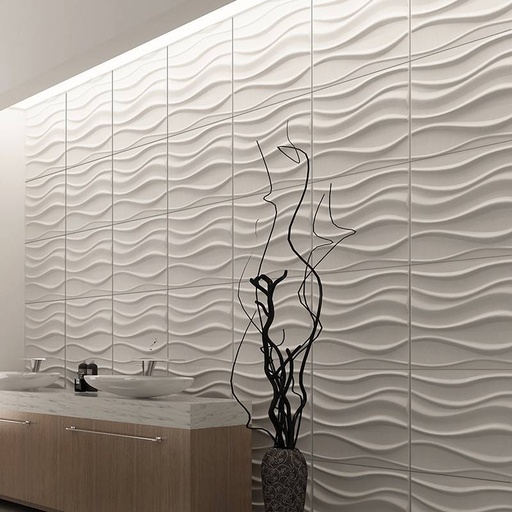 [DAISANB2B_G_14356388] Gạch 3d ốp tường trang trí chống thấm màu trắng