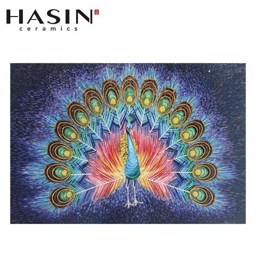 [11658226002] Tranh khảm kính tường Hasin họa tiết mới chim công