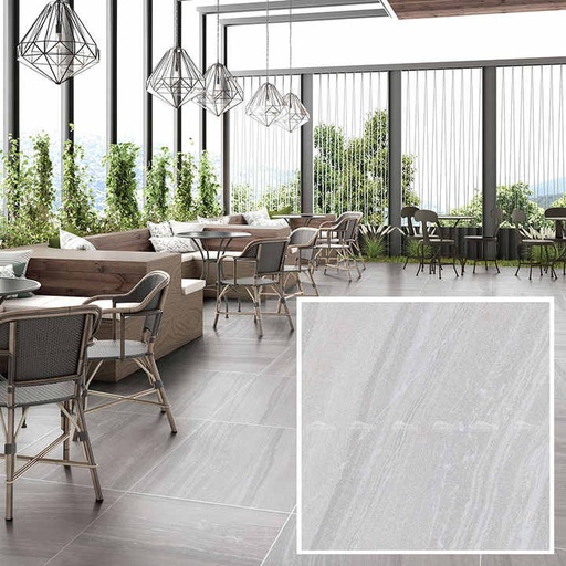 [101701113945] Gạch lát nền men sứ giả đá xám cổ điển, chất liệu đá mộc mạc