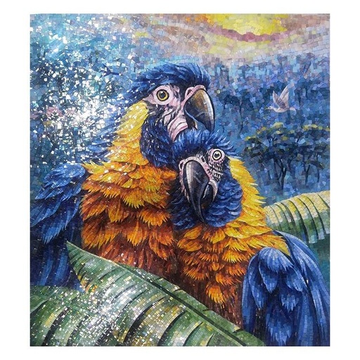 [100721644624] Tranh ghép hình tường thiết kế tùy chỉnh chim trang trí mảnh kính khảm nghệ thuật