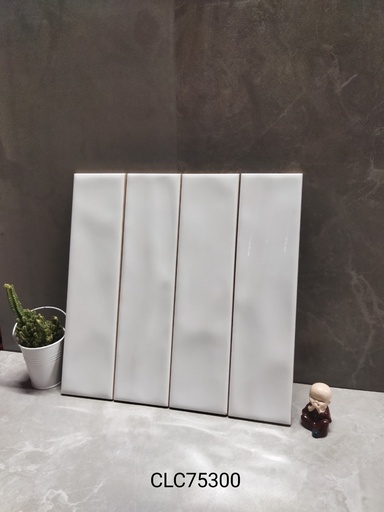 [CL75300] Gạch thẻ Trắng bóng lượn KT 75x300mm CL75300