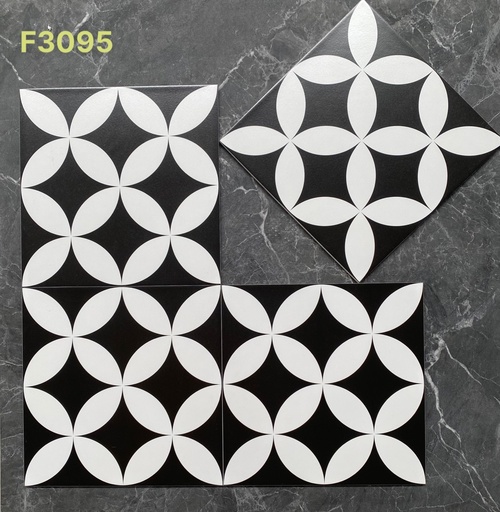 [F3095] Gạch bông Trung Quốc, men mờ xương porcelain, KT 300x300, F3095 (1 hộp/11 viên/1m2)