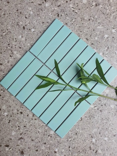 [DX3022012A] Gạch mosiac thẻ que xanh mint DX3022012A