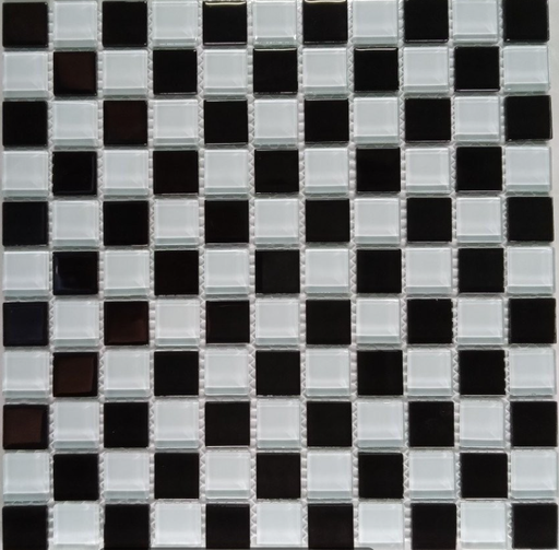 [GP-25079] Gạch Mosaic Thủy Tinh Đen Trắng Mã GP-25079
