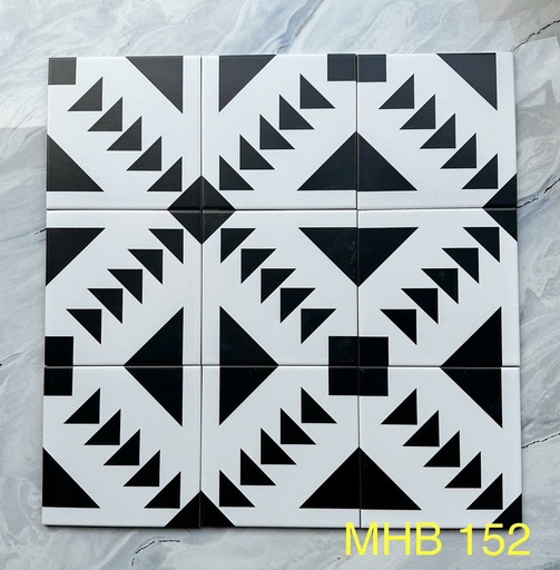 [MHB152] Gạch bông Trung Quốc, men mờ xương porcelain, KT 20x20, MHB152 (1 hộp/25 viên/1m2)