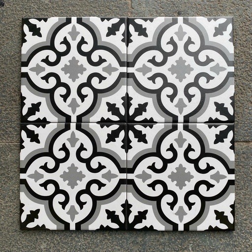 [XS2005] Gạch bông Trung Quốc, men mờ xương porcelain, KT 200x200mm, XS2005 (1 hộp/25 viên/1m2)