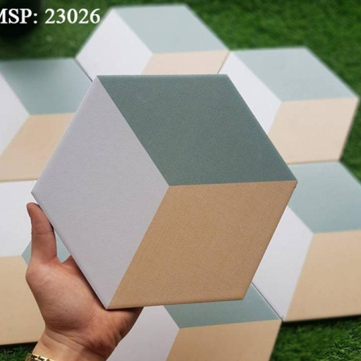 [23026] Gạch Bông Trung Quốc, men mờ xương porcelain, KT 200x230, 23026 (1 hộp/29 viên/1m2)