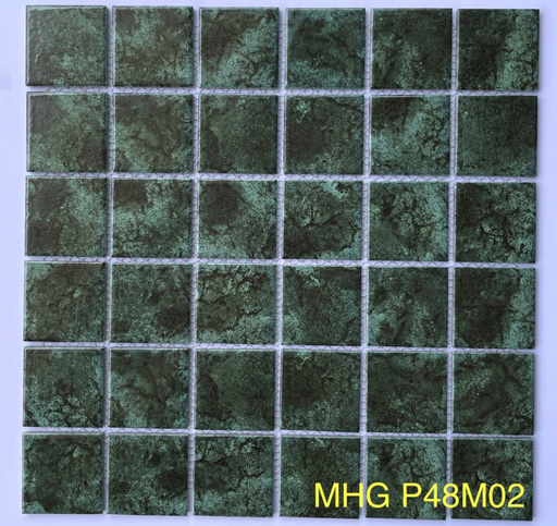 [DSH-P48M02] Gạch Mosaic Gốm Sứ 48x48mm Màu Xanh Phục Cổ P48M02