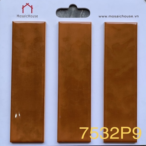 [7532P9] Gạch Thẻ Gợn Sóng 75x300 Màu Cam 7532P9