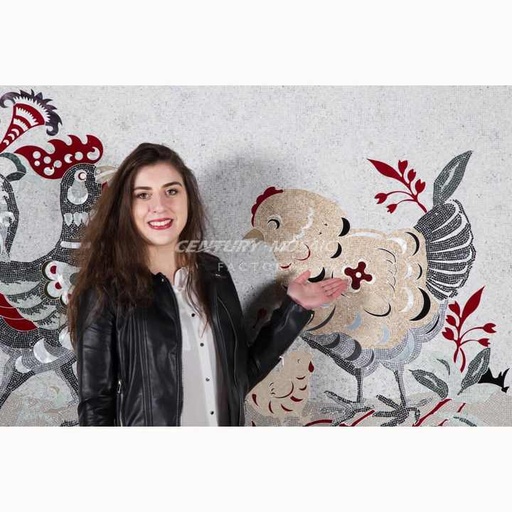 [106278891128] Tranh khảm nghệ thuật họa tiết gà trống Centurymosaic