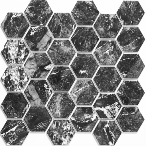 [INNO-p] Gạch Mosaic IN515974 đen tia chớp