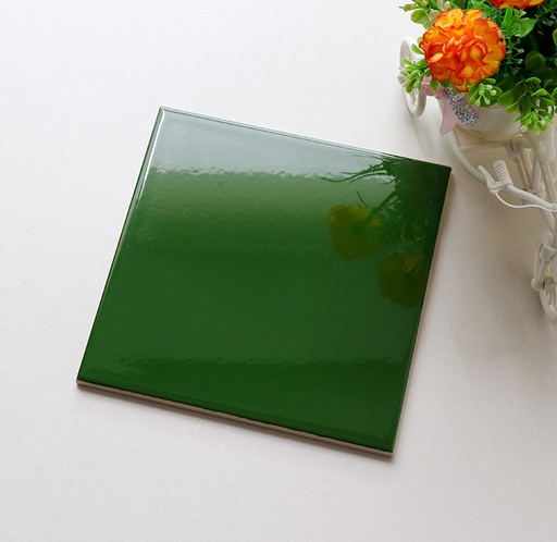 [M1112] Gạch thẻ xanh lục bóng phẳng 100x100mm M1112