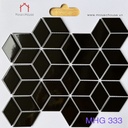 Gạch Mosaic Kim Cương Lập Phương Màu Đen Bóng mã MHG333